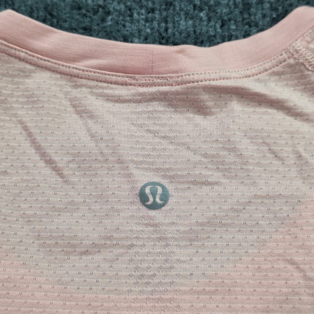 Lululemon Swiftly Tech SS 2.0 Shirt Pink Workout Running Top Size 12 Womens - Picture 5 of 9